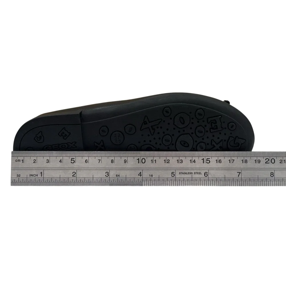 Geox Little Girls Leather Plie Ballet Flats Size 11 Solid Black Lightweight